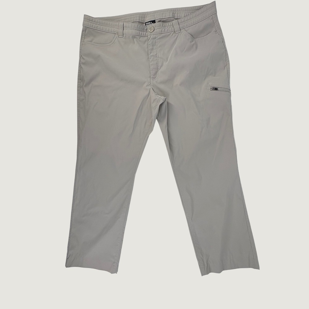 Eddie Bauer Hiking Pants Women 18 Lt Gray Nylon Stretch Cargo Water Repellent